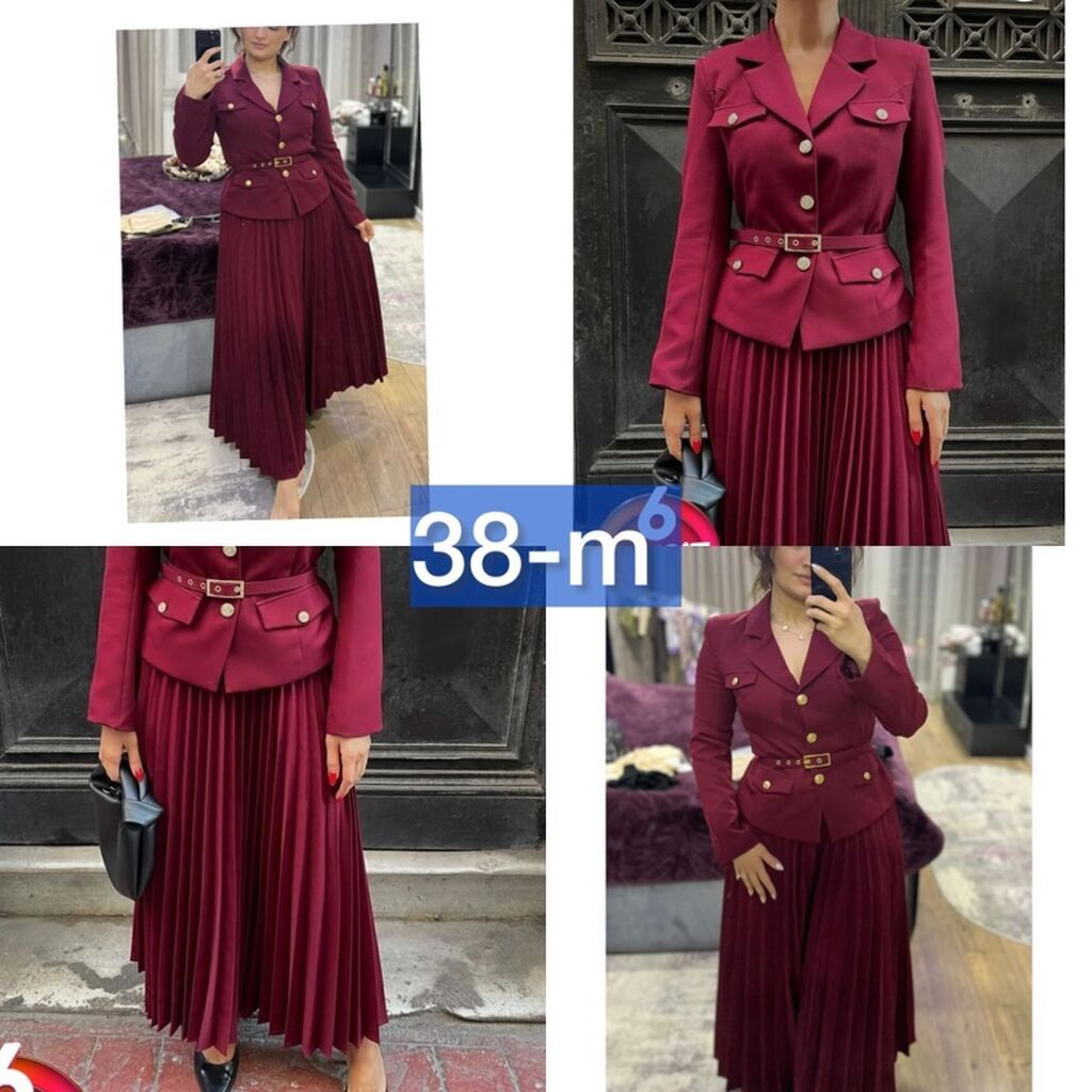 Ağ saruçka -20m Qadın geyim dəsti – 38 (M) ölçü -40m 1) Bordo ceket