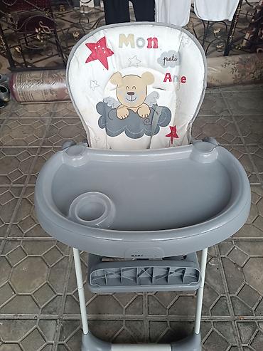 Məhsul 1: Uşaq yemək kreslosu - Rəng: boz/gümüşü tonlarda, yumşaq - şəkil 2