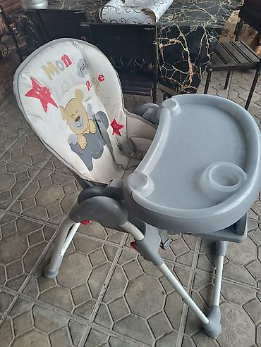 Məhsul 1: Uşaq yemək kreslosu - Rəng: boz/gümüşü tonlarda, yumşaq - şəkil 3