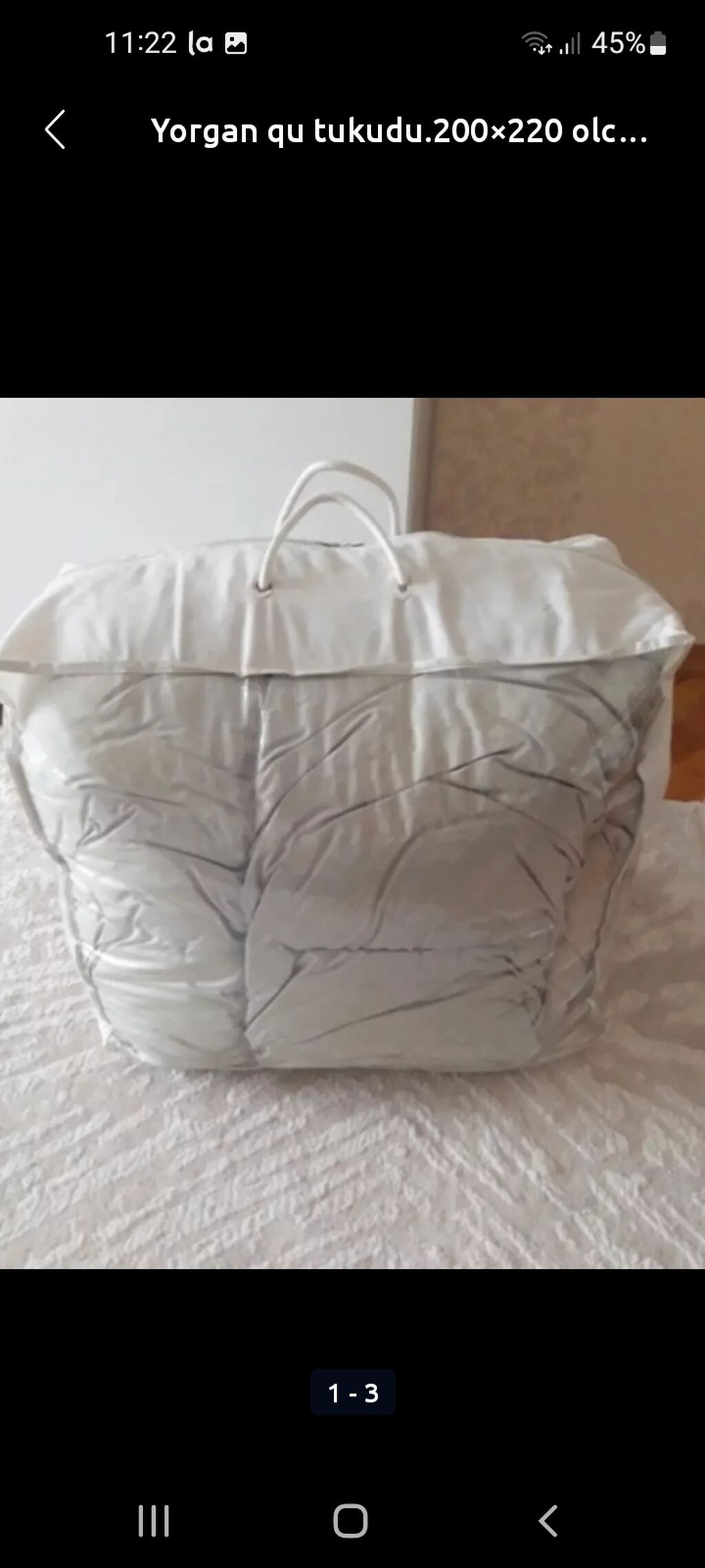 Yorgan qu tukudu.hazir yorgandi. 2 neferlik yataq ucundu