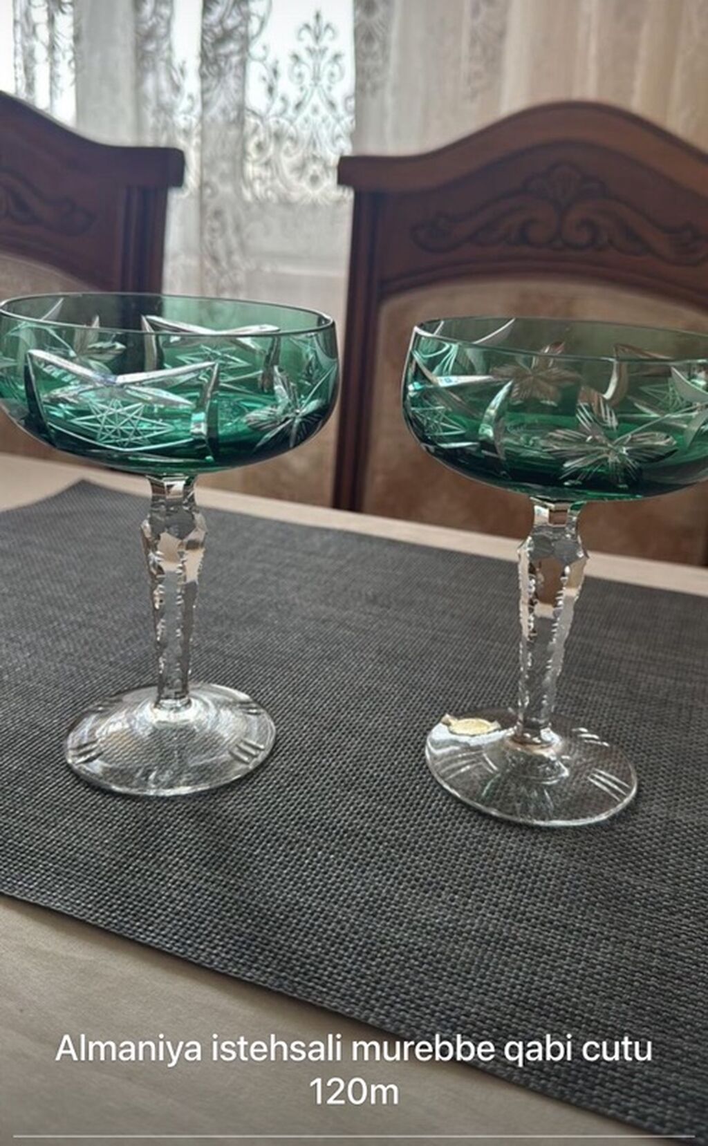 Almaniya istehsalı mürəbbə qabı dəsti – 2 ədəd. - Material: kəsim