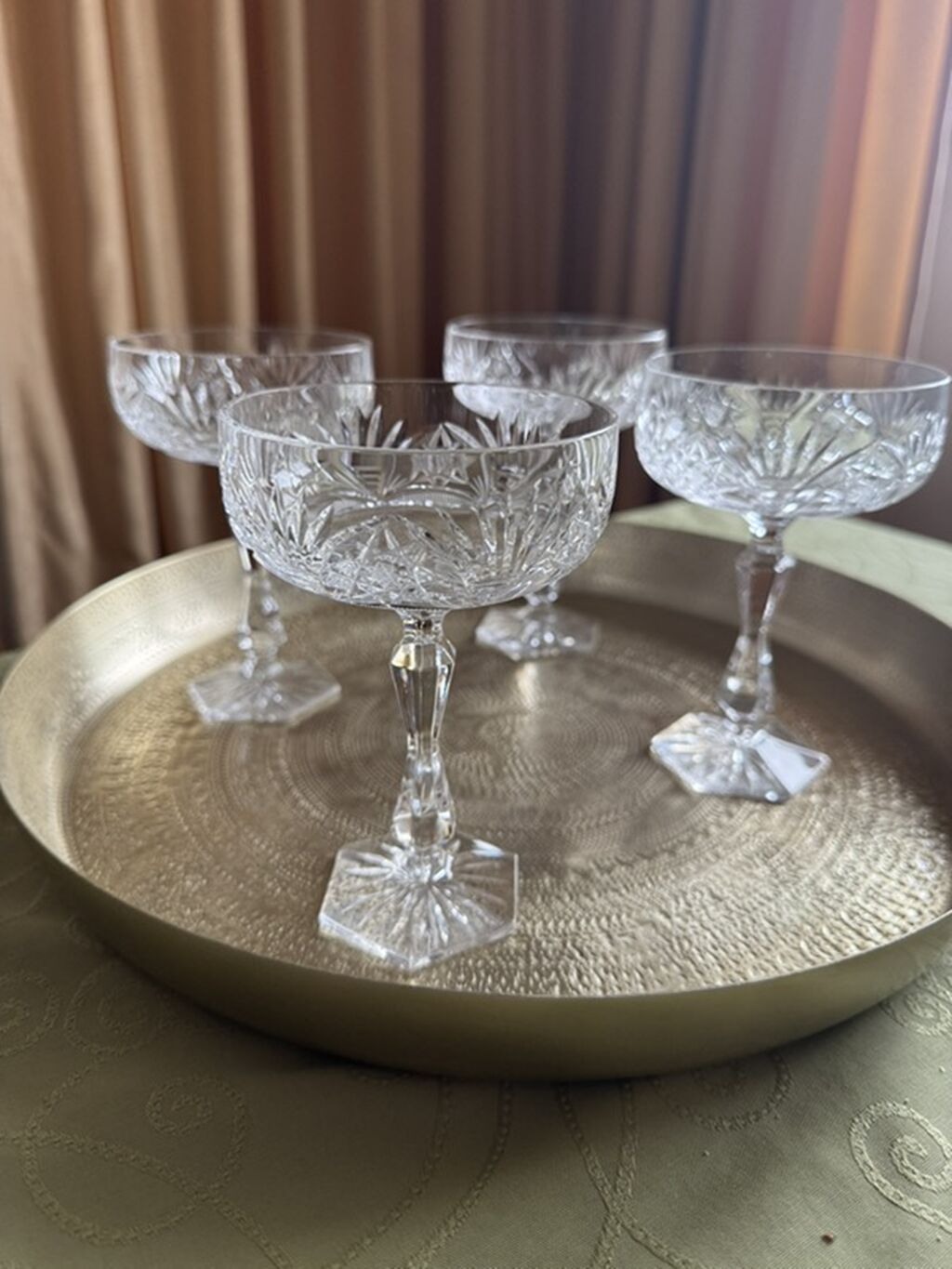 Qədəhlər, rəng - Ağ, Xrustal, 4 ədədli dəst