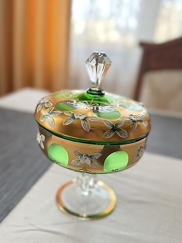 Kolleksiya şüşə və kristal dəsti - 2 ədəd kəpəz uclu, dərin naxışlı - şəkil 5