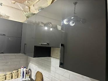 Mətbəx mebel dəsti – yüksək parıltılı boz (antrasit) rəngdə üst - şəkil 5