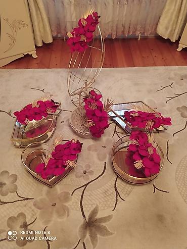 Şirniyyat vitrin qutuları və hədiyyə səbətləri üçün dekorativ set - - şəkil 3