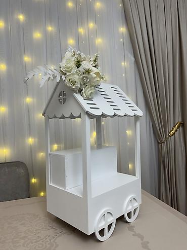 Dekorativ uşaq xonçası - Material: MDF/taxta, ağ rəngdə boyanmış - - şəkil 2