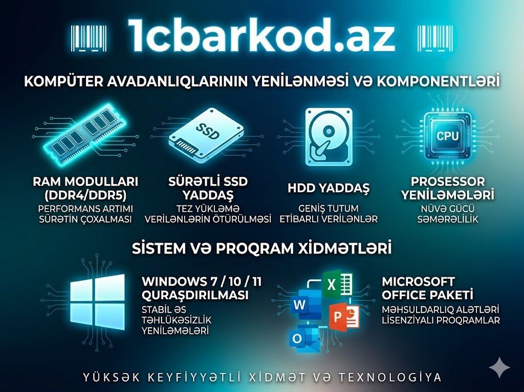 Kompyuter avadanlıqlarının yenilənməsi və komponentləri – 1cbarkod.az