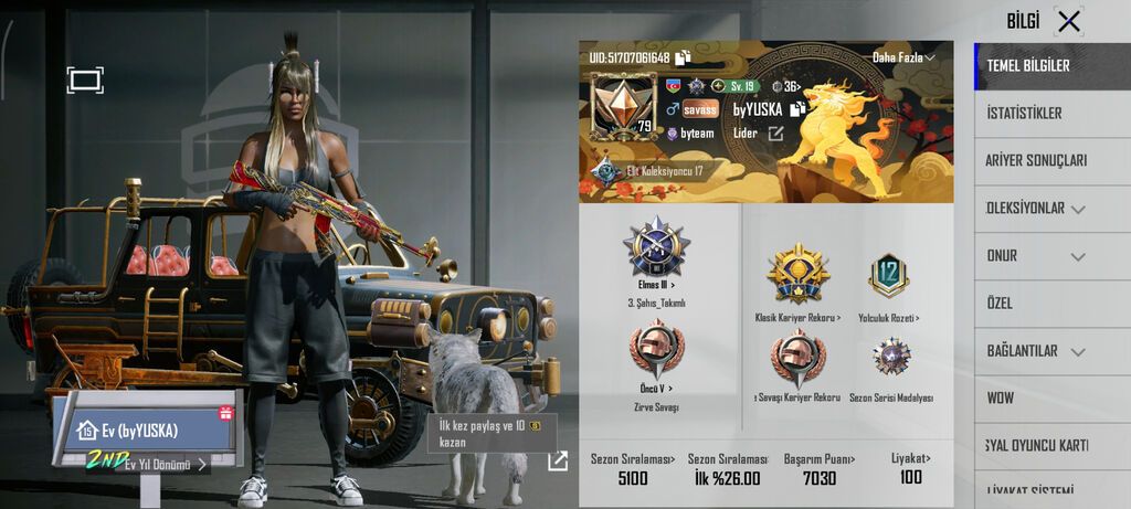 PUBG Mobile hesabı satılır – yüksək səviyyəli, zəngin kolleksiya və