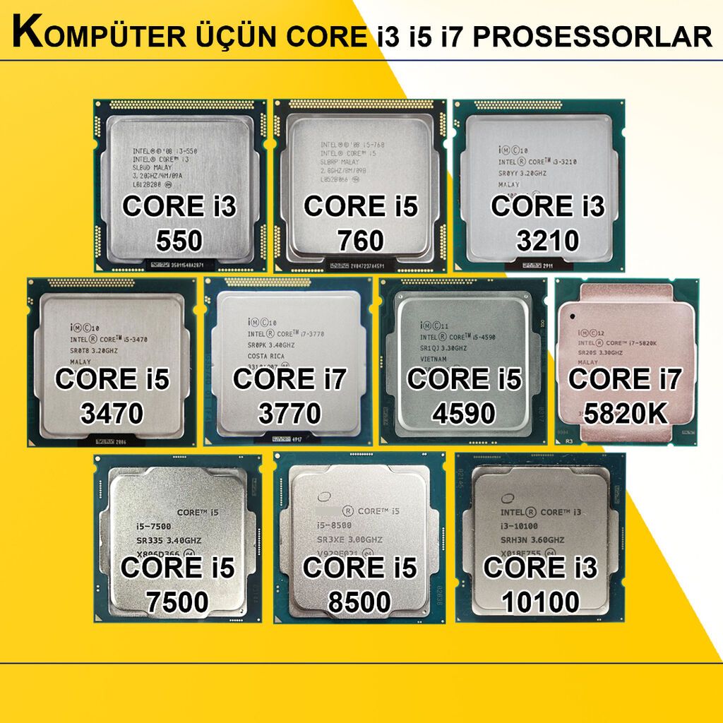 Kompüter üçün Core i3 i5 i7 Prosessorlar ⭐LGA 1156 (1ci nəsil) İntel