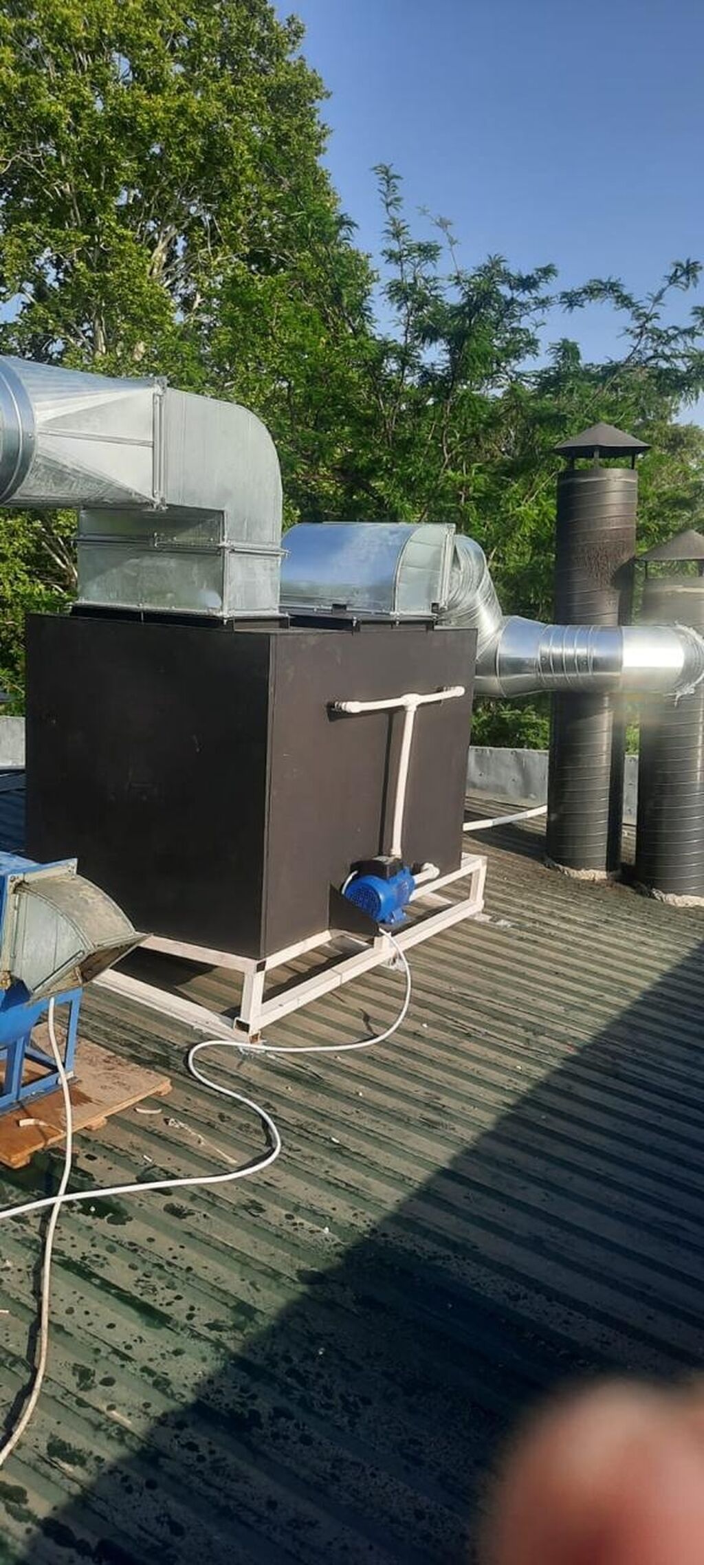 Mətbəx tüstüsü üçün sulu filtr – havalandırma xəttinə qoşulan sənaye