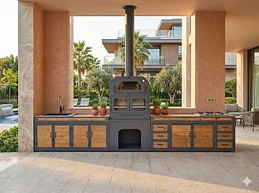 Açıq hava üçün modul mətbəx komplekti - Material və dizayn: Toz - şəkil 2