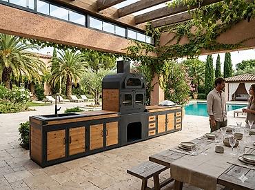 Açıq hava üçün modul mətbəx komplekti - Material və dizayn: Toz - şəkil 3