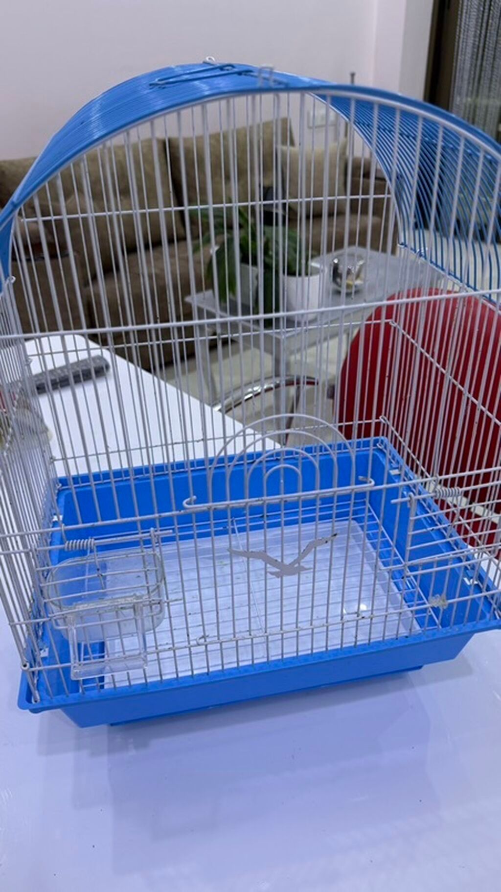 Quş qəfəsi – metal korpuslu, mavi plastik altlıqlı model Qiymət