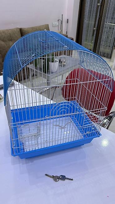 Quş qəfəsi – metal korpuslu, mavi plastik altlıqlı model Qiymət - şəkil 4