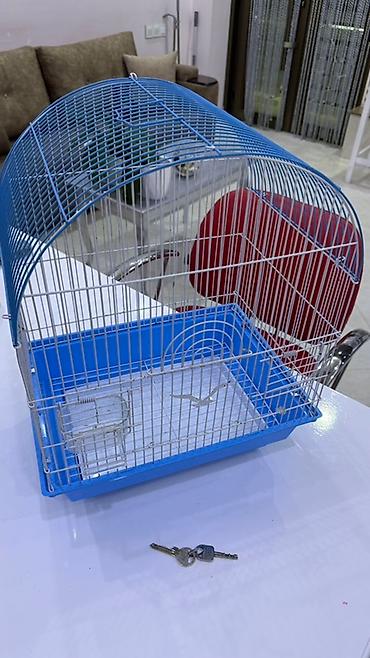 Quş qəfəsi – metal korpuslu, mavi plastik altlıqlı model Qiymət - şəkil 5