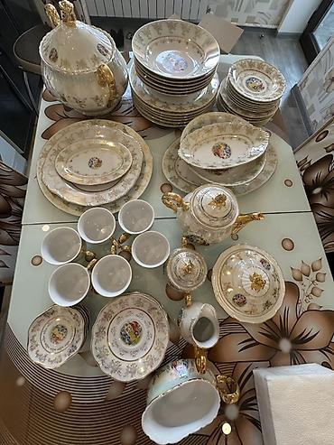 Nahar dəsti, rəng - Qızılı, Farfor, Madonna, 6 nəfərlik - şəkil 3