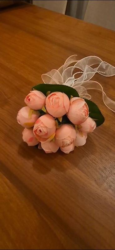 Süni güllərdən hazırlanmış gəlin buketi. Yenidir istifadə olunmayıb - şəkil 2