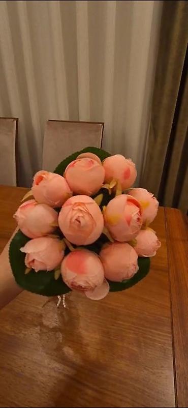 Süni güllərdən hazırlanmış gəlin buketi. Yenidir istifadə olunmayıb - şəkil 4