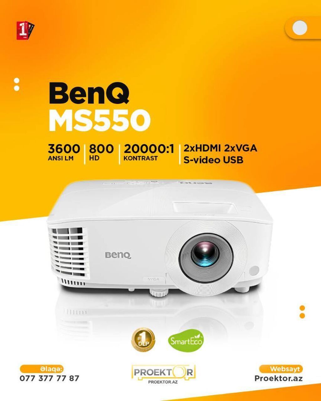 Yeni Portativ Proyektor BenQ, Ödənişli çatdırılma