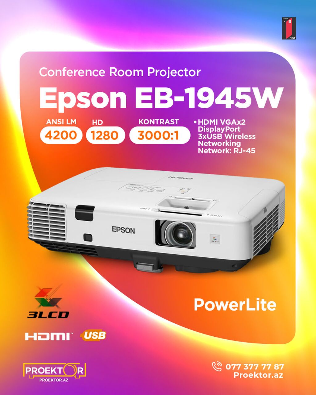 İşlənmiş Portativ Proyektor Epson