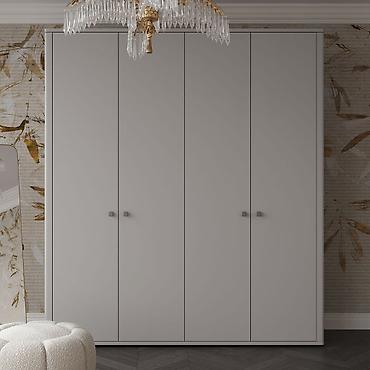 Minimalist yataq otağı mebel dəsti - 4 qapılı geniş qarderob: hamar - şəkil 2