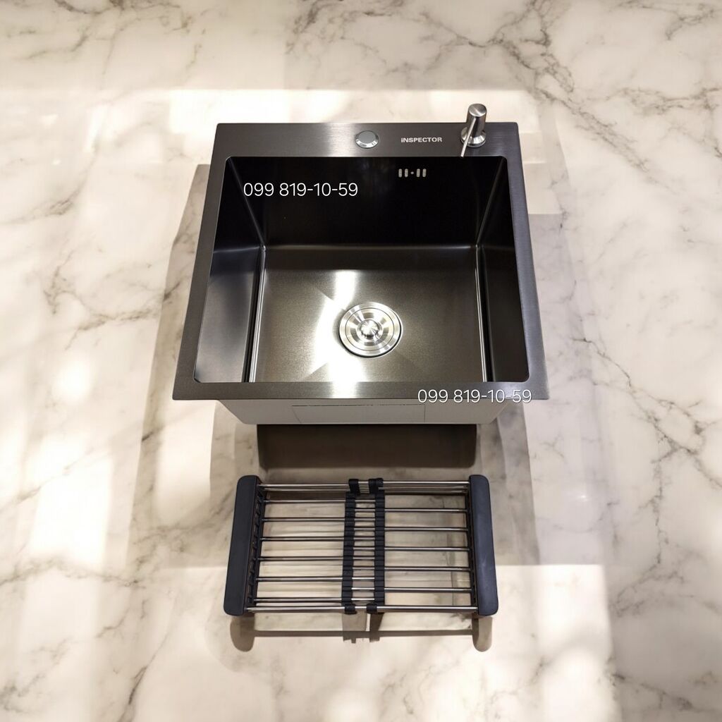 Yeni Kvadrat Mətbəx çanağı, Şkafsız, Paslanmaz polad, Ödənişli çatdırılma