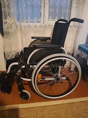 Manual əlil arabası - Yüngül və möhkəm metal konstruksiya - Qatlana - şəkil 3