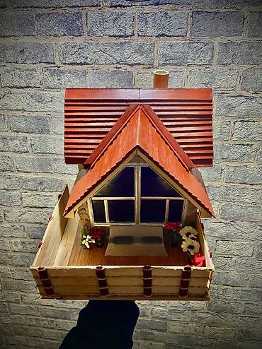 Miniatür Kottec Maketi – əl işi dekor - Materiallar: taxta çubuqlar - şəkil 2