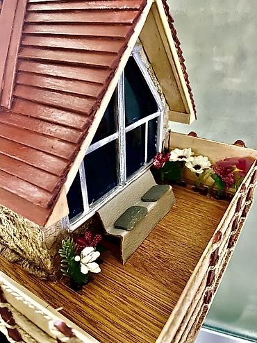 Miniatür Kottec Maketi – əl işi dekor - Materiallar: taxta çubuqlar - şəkil 3