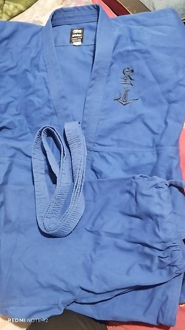 Mavi rəngli döyüş sənətləri geyimi (kimono/gi) dəsti - Üst, şalvar və - şəkil 2