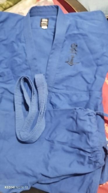 Mavi rəngli döyüş sənətləri geyimi (kimono/gi) dəsti - Üst, şalvar və - şəkil 3