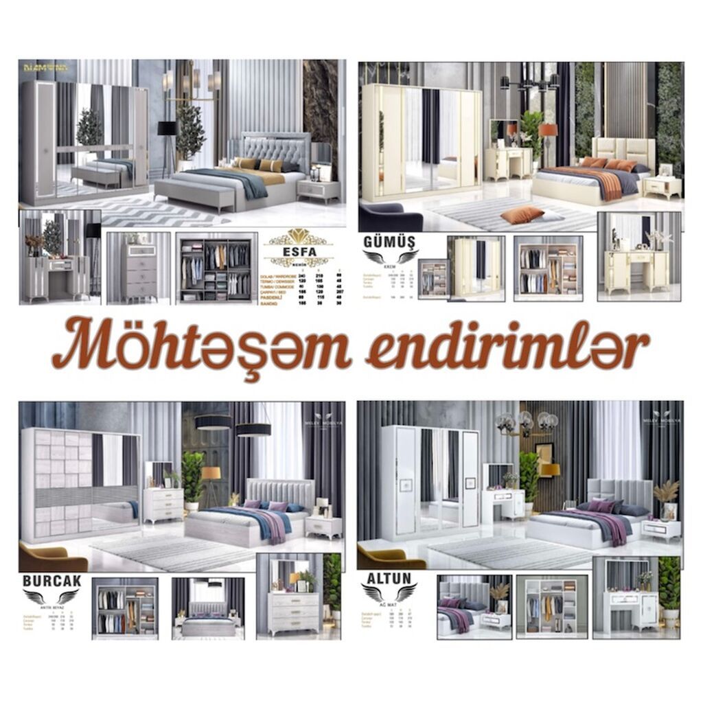 İkinəfərlik çarpayı, Dolab, Termo, Tumba, Yeni