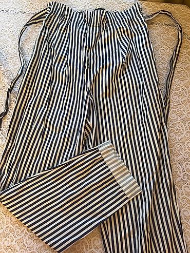 Zolaqlı şalvar – hündür belli, kəmərli model - Naxış: Dikey zolaqlar - şəkil 2