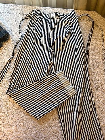 Zolaqlı şalvar – hündür belli, kəmərli model - Naxış: Dikey zolaqlar - şəkil 4