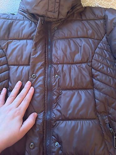 Qadın qış kurtkası – qəhvəyi rəng - Uzun, quilted (şaquli-üfüqi - şəkil 3