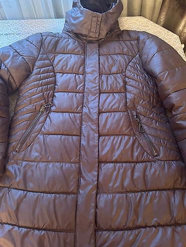 Qadın qış kurtkası – qəhvəyi rəng - Uzun, quilted (şaquli-üfüqi - şəkil 5