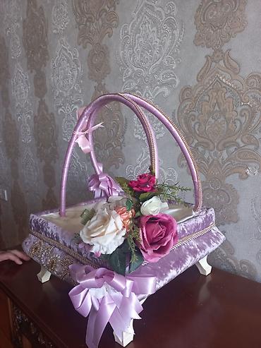 Bəzəkli mərasim səbəti - İki qövs formalı tutacaqla rahat daşıma - - şəkil 2