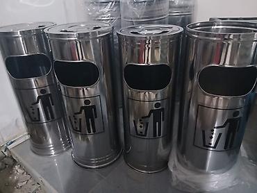 Paslanmayan poladdan kül qablı zibil qutuları - Material: cilalanmış - şəkil 5