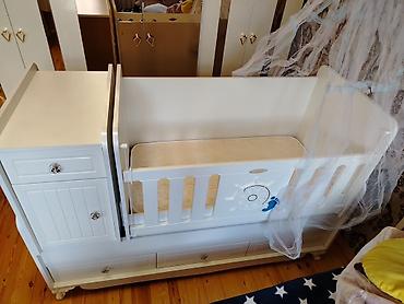 Oğlan və qız üçün, Dördbucaq, Beşik, Matras ilə, Yellənmə mexanizmsiz - şəkil 2