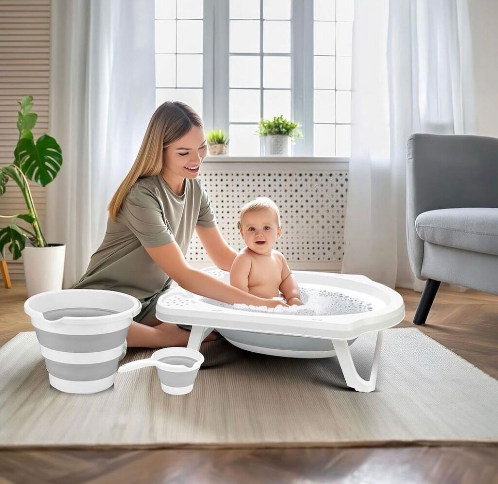 4 hissəli yığıla bilən körpə vanna dəsti. Cəmi 2-3 dəfə işlənilib