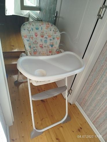 Uşaq yemək stulu - Yüngül və möhkəm metal karkas - Yumşaq, naxışlı - şəkil 2