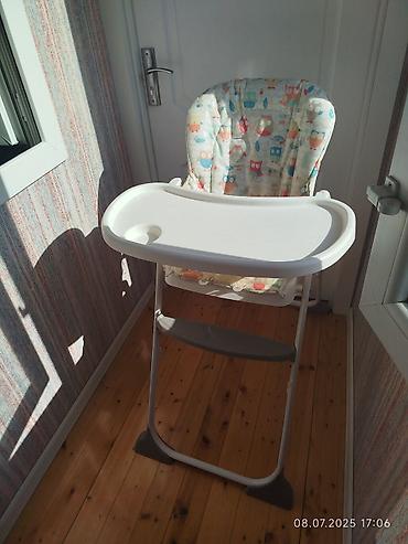 Uşaq yemək stulu - Yüngül və möhkəm metal karkas - Yumşaq, naxışlı - şəkil 3