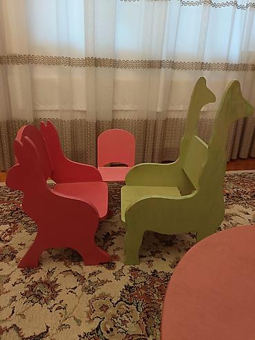 Uşaq masa ve stul desti. 1masa ve 3 stuldan ibarətdir. material dik - şəkil 3