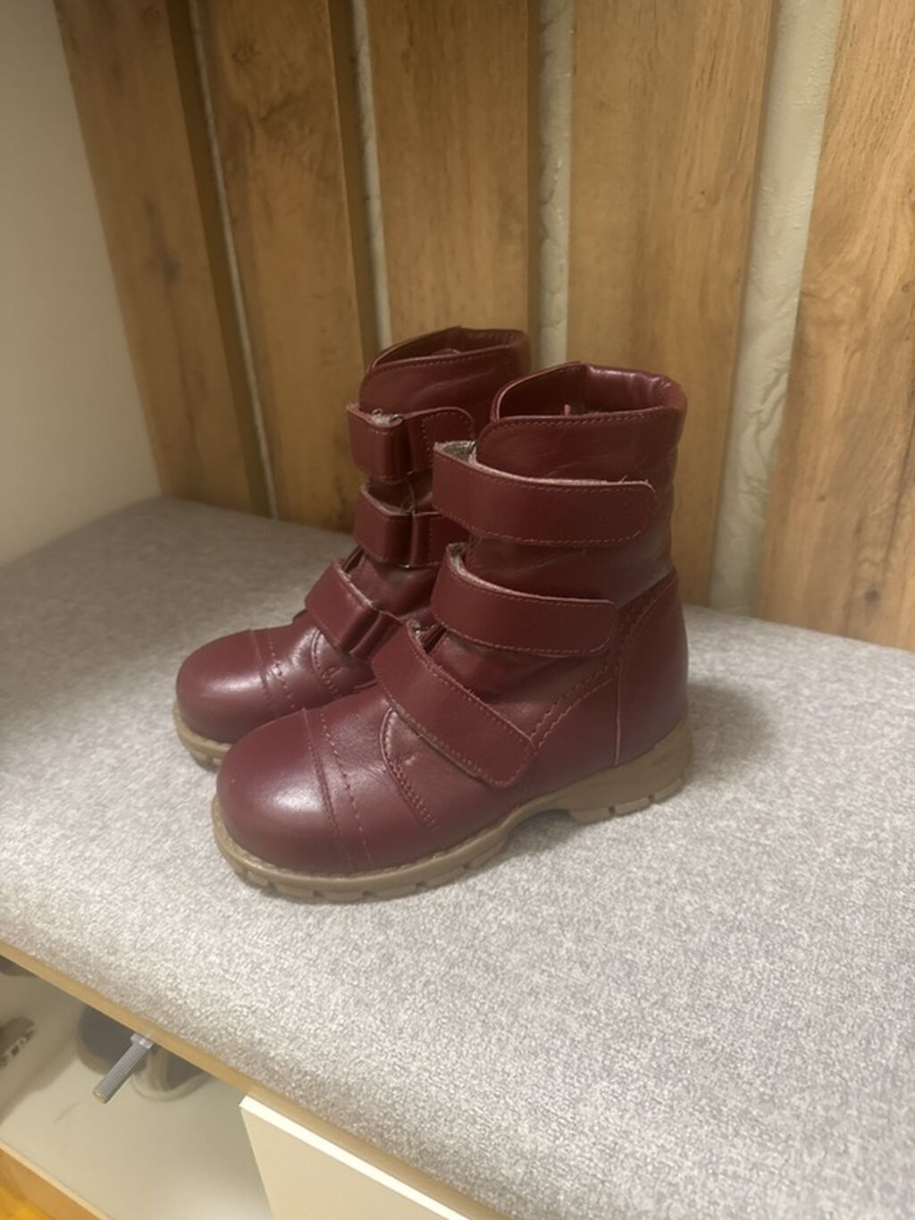 Uşaq qış çəkmələri - Rəng: tünd bordo - Model: yüksək boğaz, 3 ədəd