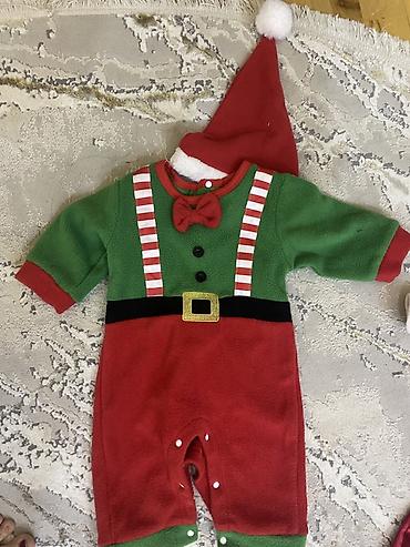 Uşaq üçün bayram temalı geyim və ayaqqabı dəsti - Qırmızı aksessuarlı - şəkil 3