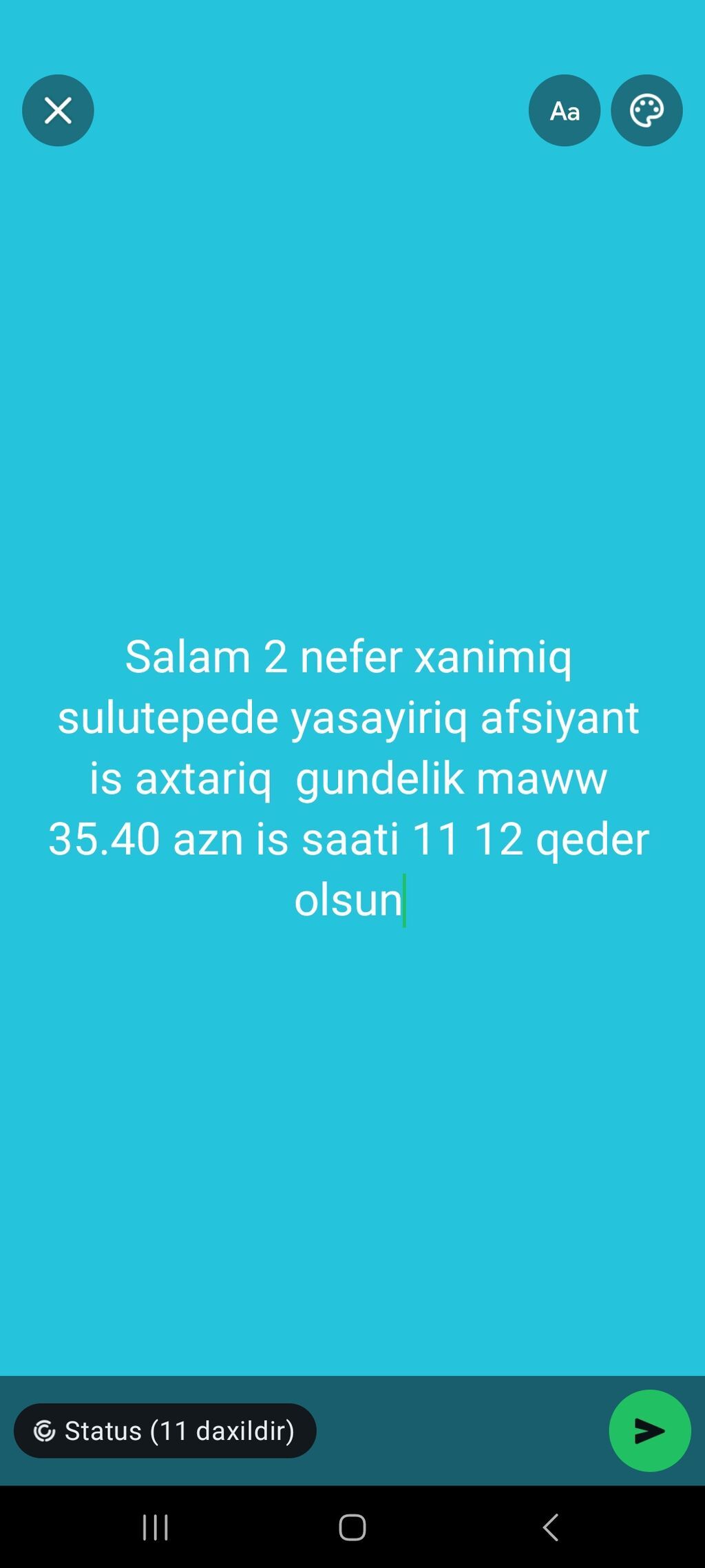 Ofisiant, Qadın, 20 yaş, 3-5 illik təcrübə