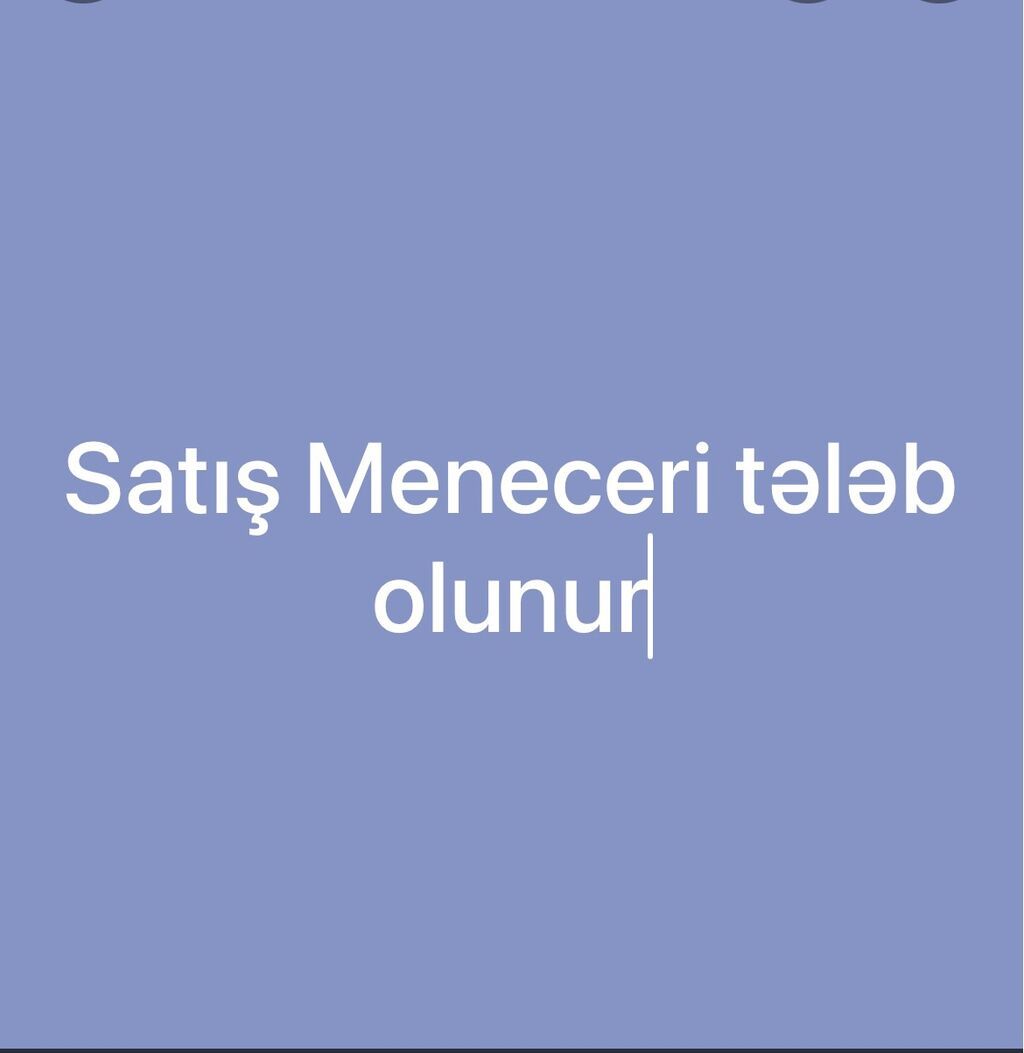 Satış meneceri tələb olunur, Yalnız qadınlar üçün, 18-29 yaş, Təcrübəsiz, Aylıq ödəniş