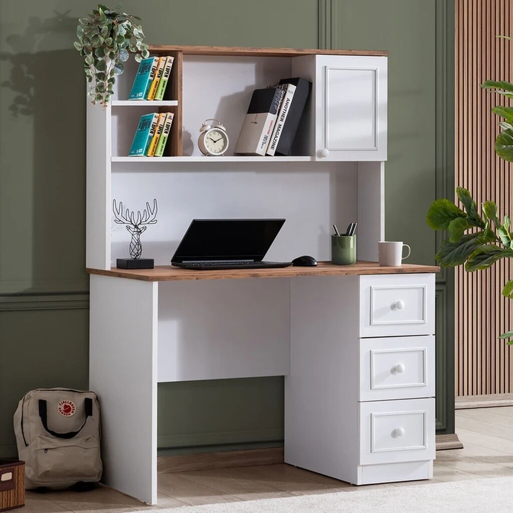 Düz masa, Stulsuz, Polkalı, Siyirməli, Mat laminat