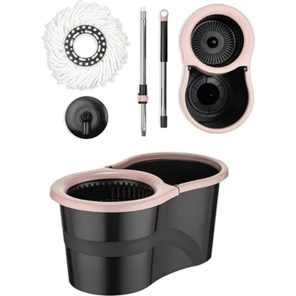 Spin mop dəsti – iki bölməli vedrə və teleskopik sap Xüsusiyyətlər: -