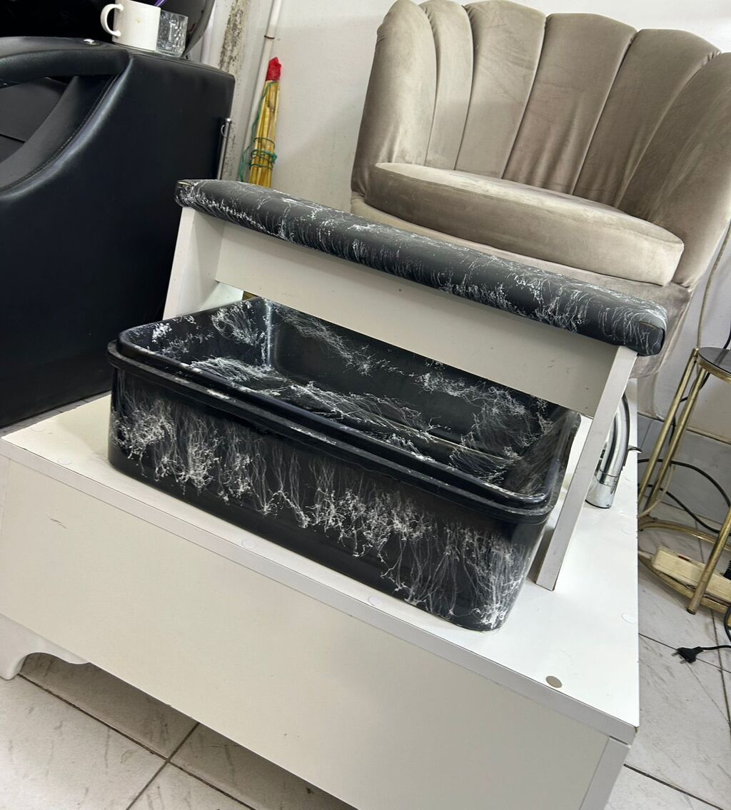 Pedikür üçün podiumlu kreslo və ayaq vannası seti - Salonlar üçün